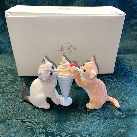 Like New Lenox Sundae Social Cat Statue - Picture 9 of 11